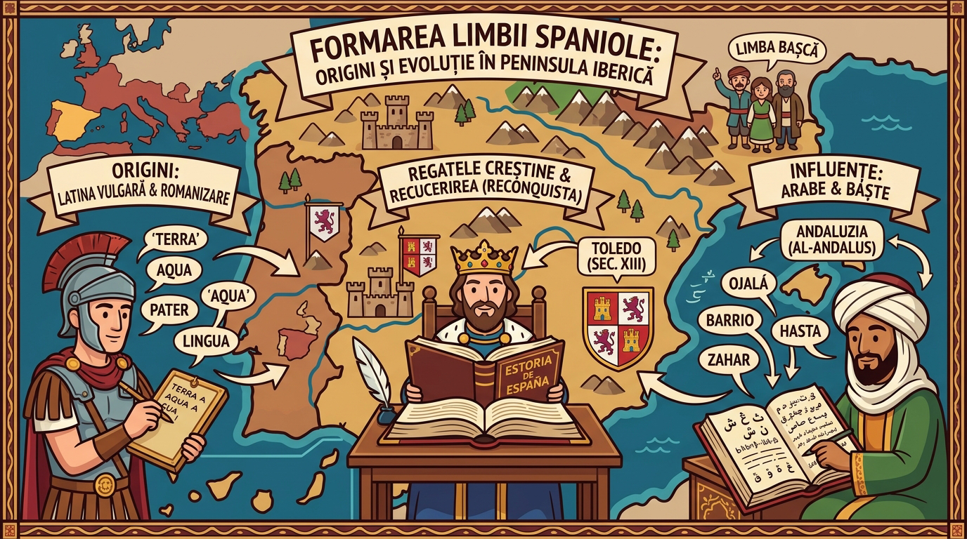 formarea limbii spaniole origini si evolutie in peninsula iberica